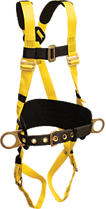 French Creek 850Ab Grommet/Tongue Buckle Leg Straps, 6" Adjustable Back Pad, Removable Leather-Lined Tongue Buckle Tool Belt With Shoulder Pads And Hip Positioning D-Rings, Size Large