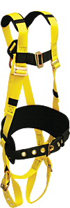 French Creek 853A Grommet/Tongue Buckle Leg Straps, 6" Adjustable Back Pad, Removable Leather-Lined Tongue Buckle Tool Belt, Sub-Pelvic Strap With Shoulder Pads, Size Small