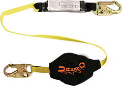 French Creek R450A 6 Ft. Shock Absorbing 1" Web Lanyard, #74N Locking Snaps Each End With U-Res-Q Built In