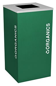 Ex-Cell Rc-Kdsq-O-Egx Square, Organics, Trash Opening, Steel, 24 Gallon Emerald Texture