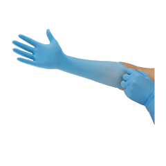 Ansell 93-243 Microflex Disposable Nitrile Textured Exam Gloves, Powder Free, Blue, Size Large
