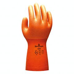Showa Best 620Xl-10 Atlas Knit Liner 12" Pvc X-Large Orange Double Dipped Gloves