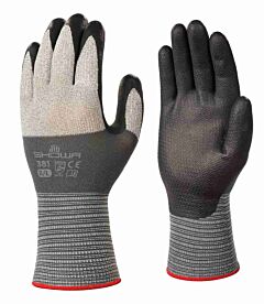 Showa Best 381M-07 General Purpose Gloves Nitrile Foam Medium Black/Gray