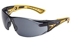 Bolle 40253 Rush+ Small Safety Glasses Yellow/Black Frame Smoke Lens