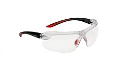 Bolle 40223 Iri-S Safety Glasses Black/Red Frame Clear Asaf Lens