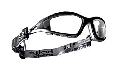 Bolle 40085 Tracker Safety Glasses Black/Gray Frame Clear Lens
