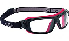 Bolle 40299 Ultim8 Safety Glasses Black/Red Frame / Clear Lens