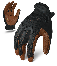 Ironclad Exo2-Migl-04-L Exo Impact Leather Gloves, Goatskin Leather, Tpr Impact Protection, Black & Brown, Size Large