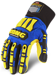Ironclad Sdxw2-02-S Kong Insulated Waterproof Gloves, Impact Protection, Blue & Yellow, Size Small