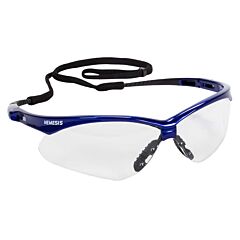 Kleenguard 47384 Nemesis Safety Glasses, Metallic Blue Frame, Clear Anti-Fog Lens, 1/Each