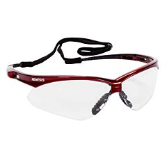 Kleenguard 47378 Nemesis Safety Glasses, Red Frame, Clear Anti-Fog Lens, 1/Each