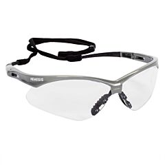 Kleenguard 47388 Nemesis Safety Glasses, Silver Frame, Clear Anti-Fog Lens, 1/Each