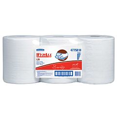 Kimberly Clark 47758 Wypall L20 Towels, Center-Pull Roll, White, 1/Case Of 3 Rolls