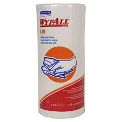 Kimberly Clark 05027 Wypall L40 Towels, Small Roll, Sheet Size: 11” X 10.4”, White, 1/Case Of 24 Rolls