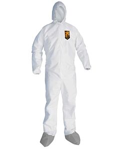 Kimberly Clark 48975 Kleenguard A45 Coverall, Hood, Elastic Wrists And Ankles, Boots, White, Size 2X-Large, Case Of 25/Each