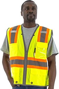 Majestic 75-3225 Hi-Viz Vest With Dot Striping And D-Ring Pass, Ansi 2, Size X-Large