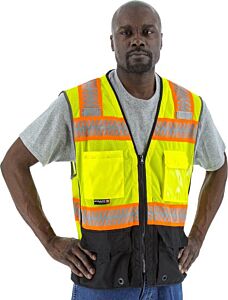 Majestic 75-3239 Hi-Viz Mesh Vest With Dot Chainsaw Striping, Ansi 2, Size 4X-Large
