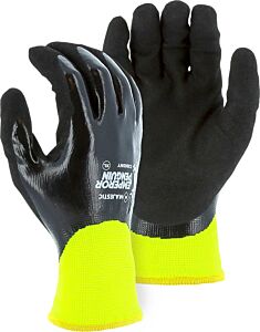 Majestic 3398Dny Winter Lined Nylon Gloves Nylon With Closed-Cell Nitrile Palm, Size Large