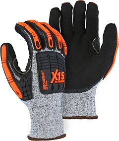 Majestic 35-5575 X-15® Cut & Impact Resistant With Sandy Nitrile Coating, Size Small
