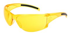 Mcr Safety Hk114 Safety Glasses, Black Frame, Amber Temple Insert, Amber Lens