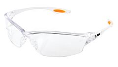 Mcr Safety Lw210Af Safety Glasses, Law Plus, Orange Temple Inserts, Clear Anti-Fog Lens
