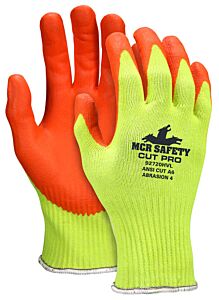 Mcr Safety 92720Hvm Gloves, “Cut Pro A6”, 10 Ga, Lime Shell, Orange Nitrile Foam, Palm/Fingers, Ansi Cut Level A6, Abrasion 5, Size Medium