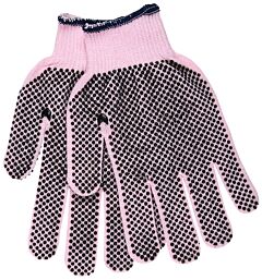 Mcr Safety 9614Pm Knit Gloves 13-Ga Med Pink W/Black Pvc Dots