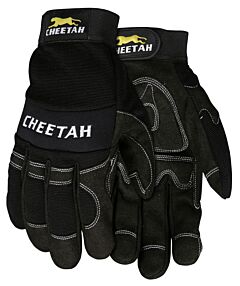 Mcr Safety 935Chl Gloves, "Cheetah" Multitask, Black Synthetic Leather, Spandex Back, Adjustable Wrist Closure, Size Large