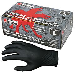 Mcr Safety 6016Bm Nitrishield Gloves Med 6 Mil P/F Black