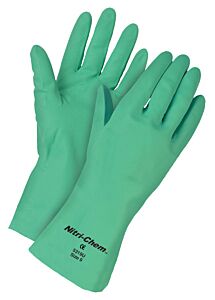 Mcr Safety 5316U Gloves Green Unlined Nitrile, 15 Mil, Straight Cuff, Size 6.5, Diamond Grip