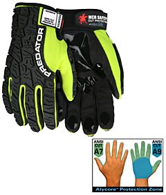 Mcr Safety Pd2905Al Predator Multi Task Gloves Large Alycore Hv Lime