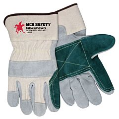 Mcr Safety 16012M Gloves, Side Leather Double Palm, Sewn W/Kevlar
