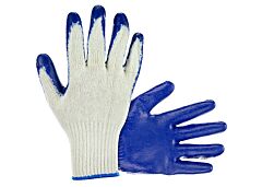 Sas Safety 641-1010 Cotton/Poly Knit Shell, Blue Latex Palm Coating Gloves, One-Size-Fits-Most, Bulk 12 Pair Per Bag (Priced Per Pair)