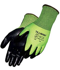 Tillman 952L Cut Resistant Gloves Nitrile Palm Coat Cut Level 4 Lg Green