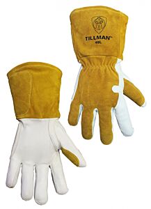 Tillman 49Xl Mig Gloves X-Large Fleece Lined Kevlar Sewn Pearl Brown