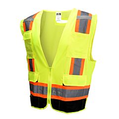 Radians Sv6B-2Zgd-L Two Tone Surveyor Type R Class 2 Safety Vest, Black Bottom, Solid Front, Mesh Back, Size Large