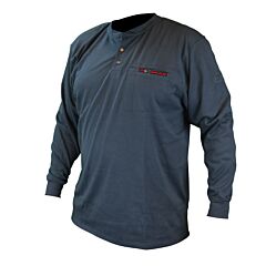 Radians Frs-002N-L Long Sleeve Henley Ar/Fr 6.5Oz Fr Shirt, Navy, Size Large, 1/Each