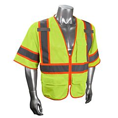 Radians Sv2725-3Zgm-4X Self Extinguishing Multipurpose Surveyor Vest, Type R Class 3, Size 4X-Large