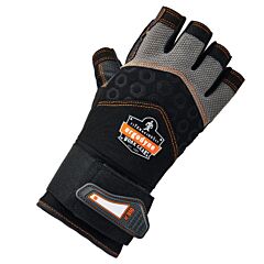 Ergodyne 17716 Proflex 910 Half-Finger Impact Gloves + Wrist Support, Black, 2X-Large, 1/Pair
