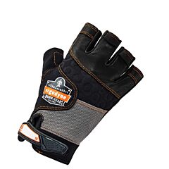 Ergodyne 17786 Proflex 901 Half-Finger Leather Impact Gloves, Black, 2X-Large, 1/Pair