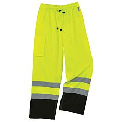 Ergodyne 25423 Glowear 8915Bk Class E Black Bottom Rain Pants, Lime, Medium, 1/Each
