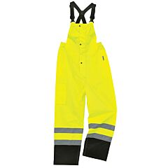 Ergodyne 25015 Glowear 8918Bk Class E Black Bottom Rain Bibs, Lime, X-Large, 1/Each