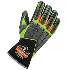 Ergodyne 17902 Proflex 925F(X) Standard Dorsal Impact-Reducing Gloves, Lime, Small, 1/Pair
