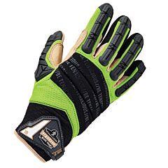 Ergodyne 17795 Proflex 924Ltr Leather-Reinforced Hybrid Dir Gloves, Lime, X-Large, 1/Pair