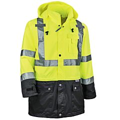 Ergodyne 25326 Glowear 8365Bk Type R Class 3 Black Front Rain Jacket, Lime, 2X-Large, 1/Each