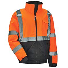 Ergodyne 25617 Glowear 8377 Type R Class 3 Quilted Bomber Jacket, Orange, 3X-Large, 1/Each