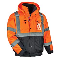 Ergodyne 25589 Glowear 8381 Type R Class 3 Performance 3-In-1 Bomber Jacket, Orange, 5X-Large, 1/Each