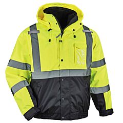 Ergodyne 25599 Glowear 8381 Type R Class 3 Performance 3-In-1 Bomber Jacket, Lime, 5X-Large, 1/Each