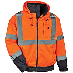 Ergodyne 24462 Glowear 8379 Type R Class 3 Fleece Lined Bomber Jacket, Orange, Small, 1/Each