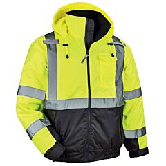 Ergodyne 25625 Glowear 8377 Type R Class 3 Quilted Bomber Jacket, Lime, X-Large, 1/Each